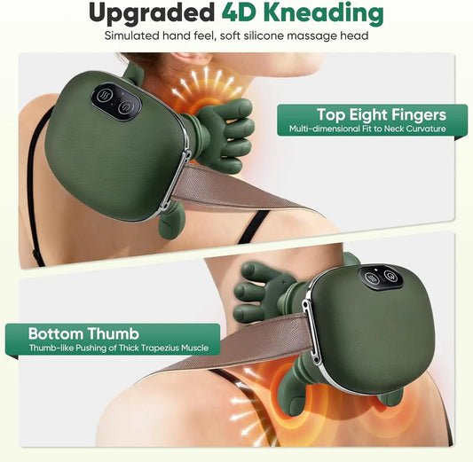 4D Kneading Neck & Body Massager with Heat Therapy & Intelligent Modes